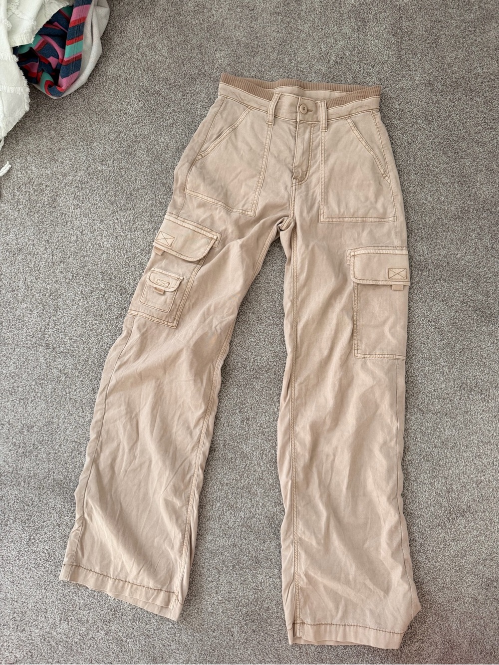 American Eagle Outfitters dreamy drape Tan cargo Stretch Pants hiking outdoors